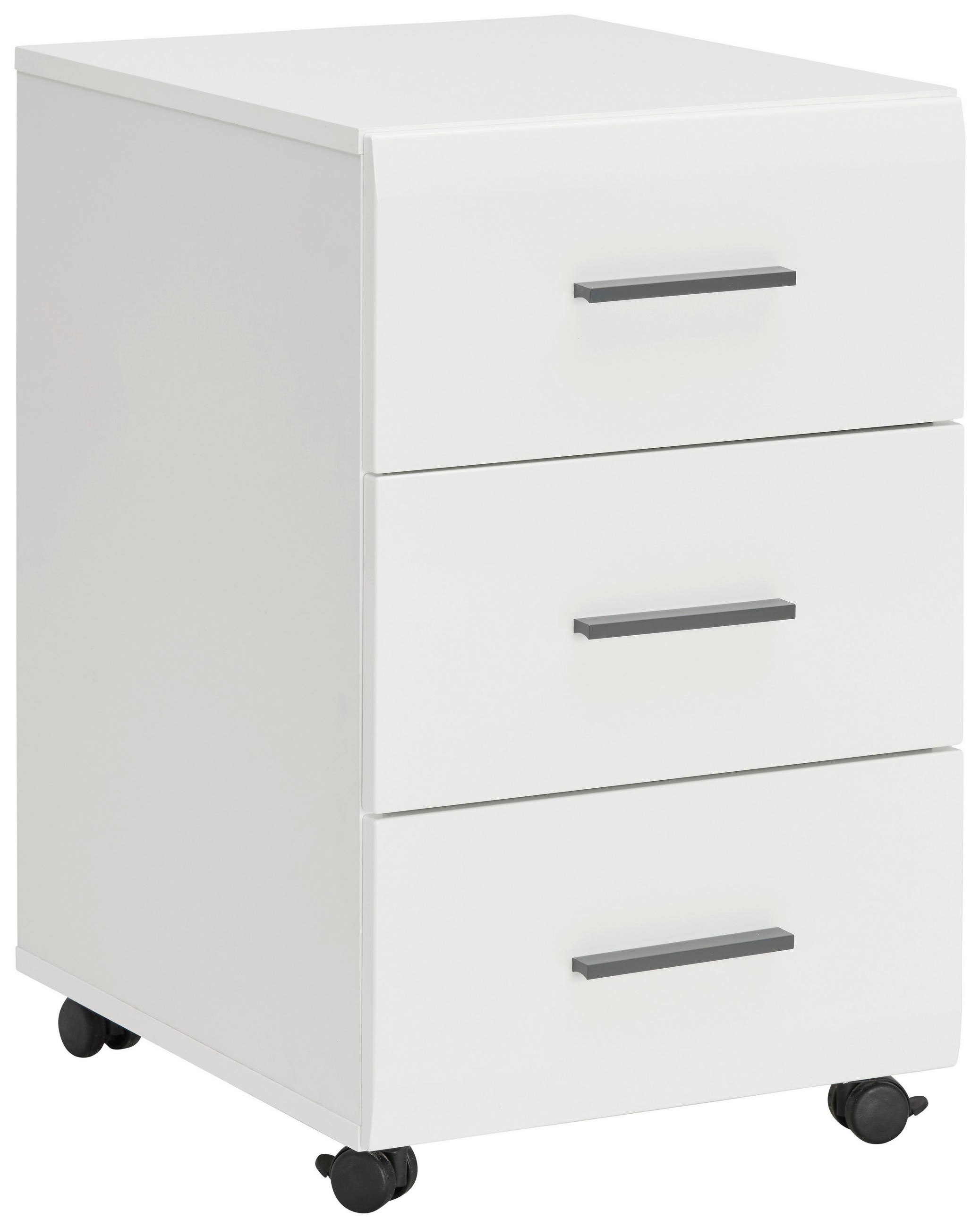 POJÍZDNÝ KONTEJNER, 43/68,3/51,6 cm - bílá/antracitová, Basics, kompozitní dřevo/plast (43/68,3/51,6cm) - Hom`in