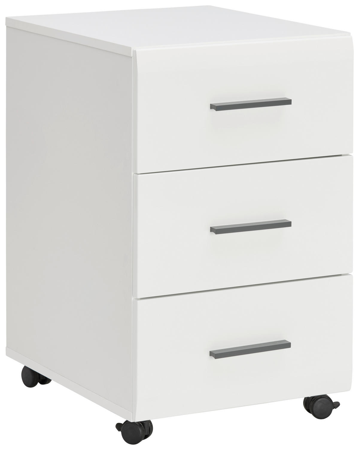 POJÍZDNÝ KONTEJNER, 43/68,3/51,6 cm - bílá/antracitová, Basics, kompozitní dřevo/plast (43/68,3/51,6cm) - Hom`in