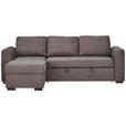 ECKSOFA  in Webstoff Dunkelgrau  155/243 cm  - Dunkelgrau/Schwarz, Design, Kunststoff/Textil (155/243cm) - Xora