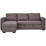 ECKSOFA in Webstoff Dunkelgrau  155/243 cm  - Dunkelgrau/Schwarz, Design, Kunststoff/Textil (155/243cm) - Xora