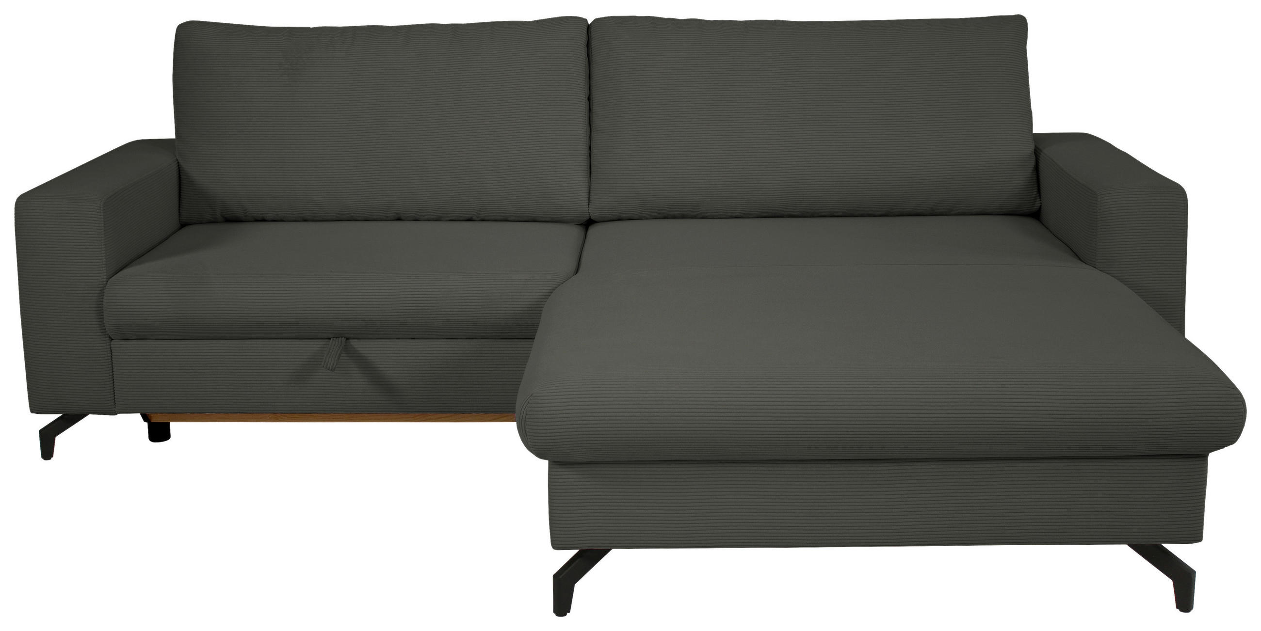 ECKSOFA CLARA Anthrazit Rückenkissen, Bettkasten, Liegefläche im Originalstoff  - Anthrazit, MODERN, Textil (240/177cm) - P & B