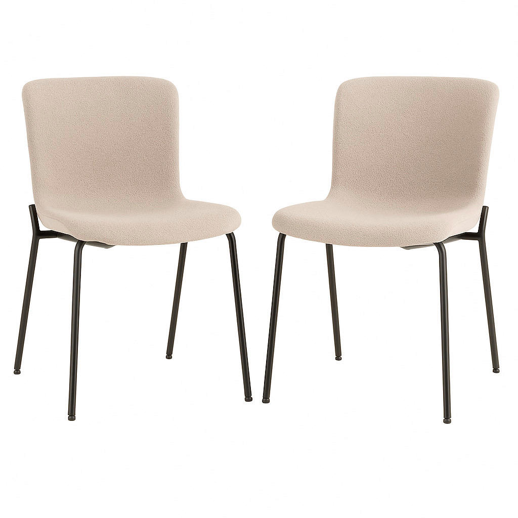 STUHL-SET 2 Stück  in Bouclé  - Beige/Schwarz, MODERN, Textil/Metall (48/83/59cm) - MID.YOU