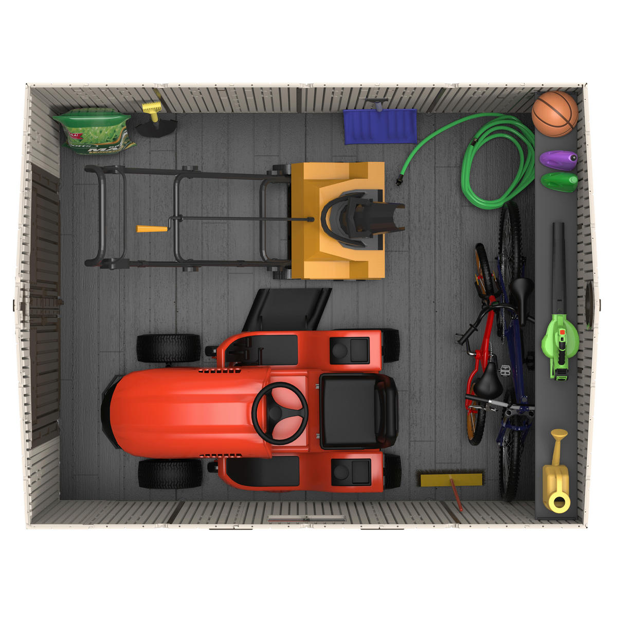 GERÄTEHAUS 244/244/305 cm  - Grau, Basics, Kunststoff (244/244/305cm) - Ambia Garden