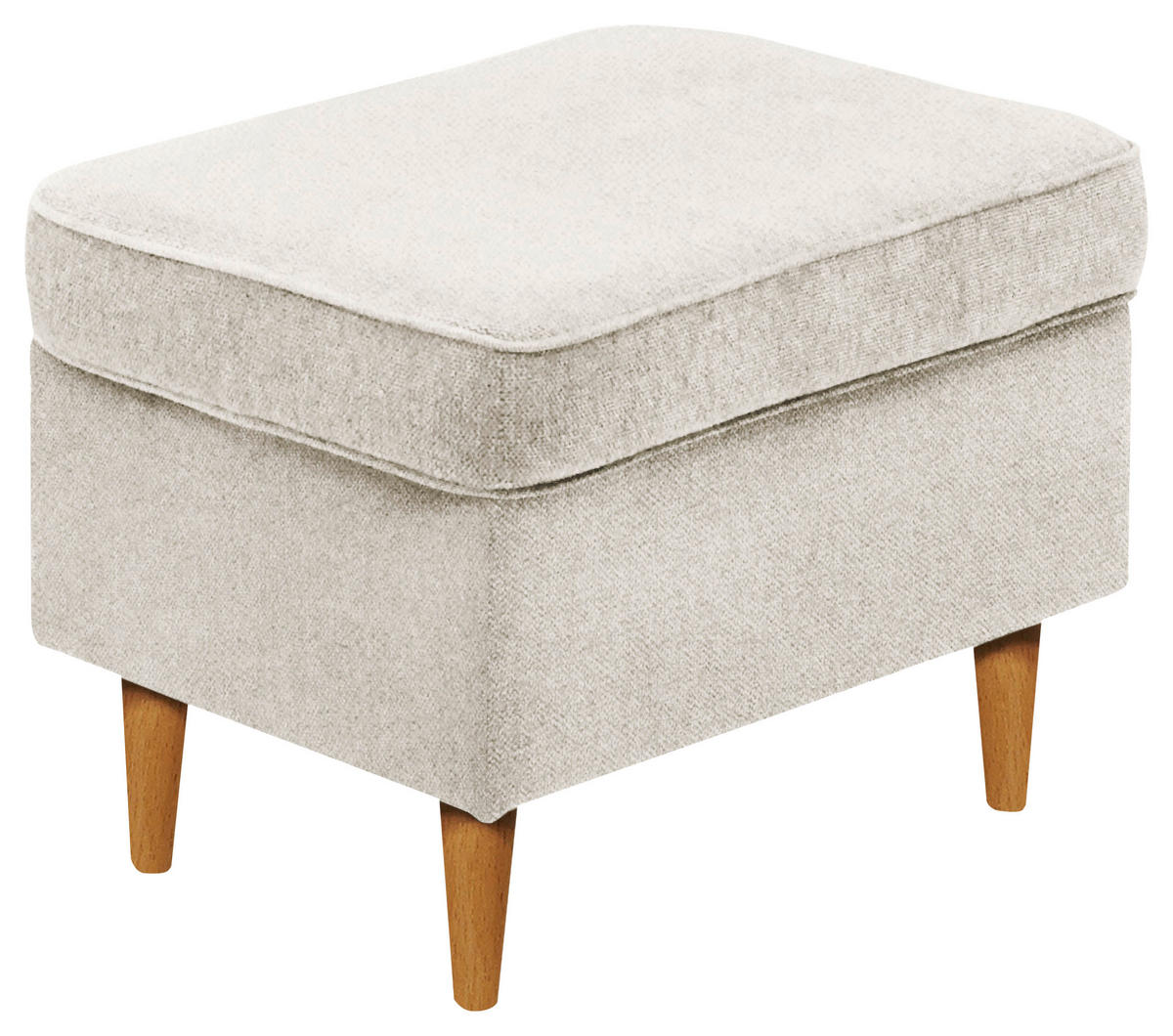 HOCKER Webstoff Creme, Eiche Wotan  - Eiche Wotan/Creme, Basics, Holz/Textil (63/43/42cm) - Carryhome
