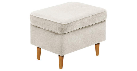 HOCKER in Textil Creme, Eiche Wotan  - Eiche Wotan/Creme, Basics, Holz/Textil (63/43/42cm) - Carryhome