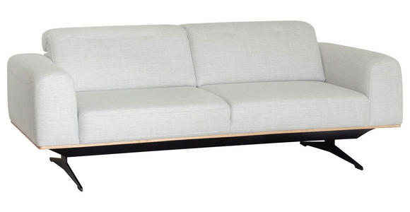 3-SITZER-SOFA in Struktur Weiß - Schwarz/Weiß, Design, Textil/Metall (205/76-97/102cm) - Novel