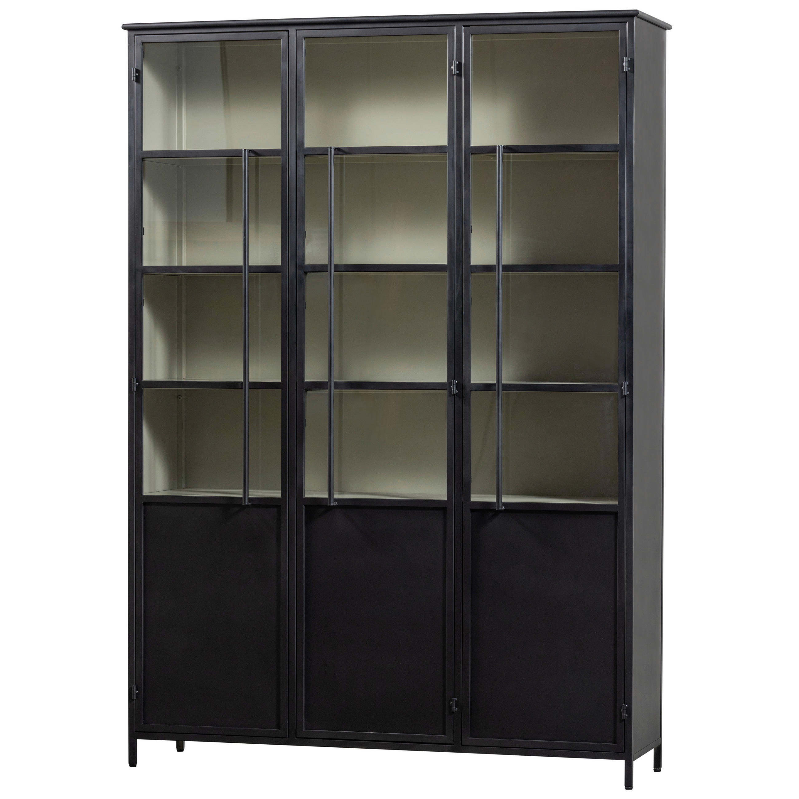 VITRINE in Schwarz  - Schwarz, Design, Glas/Metall (140/200/40cm) - Livetastic