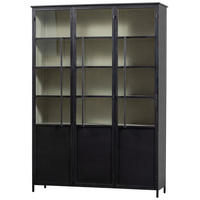 VITRINE in Schwarz  - Schwarz, Design, Glas/Metall (140/200/40cm) - Livetastic