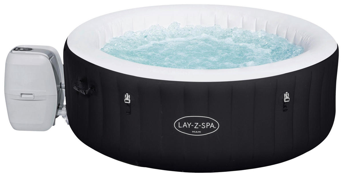 WHIRLPOOL LAY-Z-SPA MIAMI 60001 180/66 cm  - Schwarz, KONVENTIONELL, Kunststoff/Metall (180/66cm) - Bestway