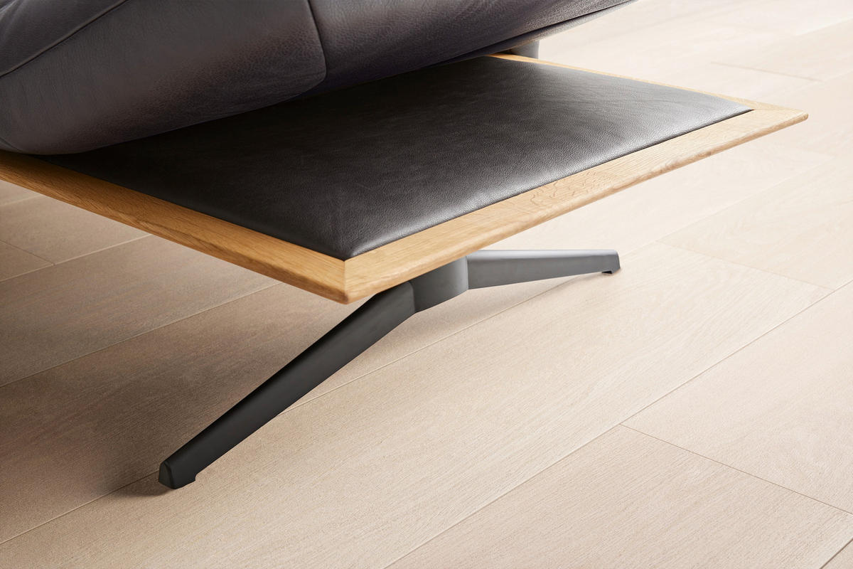ECKSOFA Braun Echtleder  - Schwarz/Braun, Design, Leder/Holz (282/205cm) - Dieter Knoll