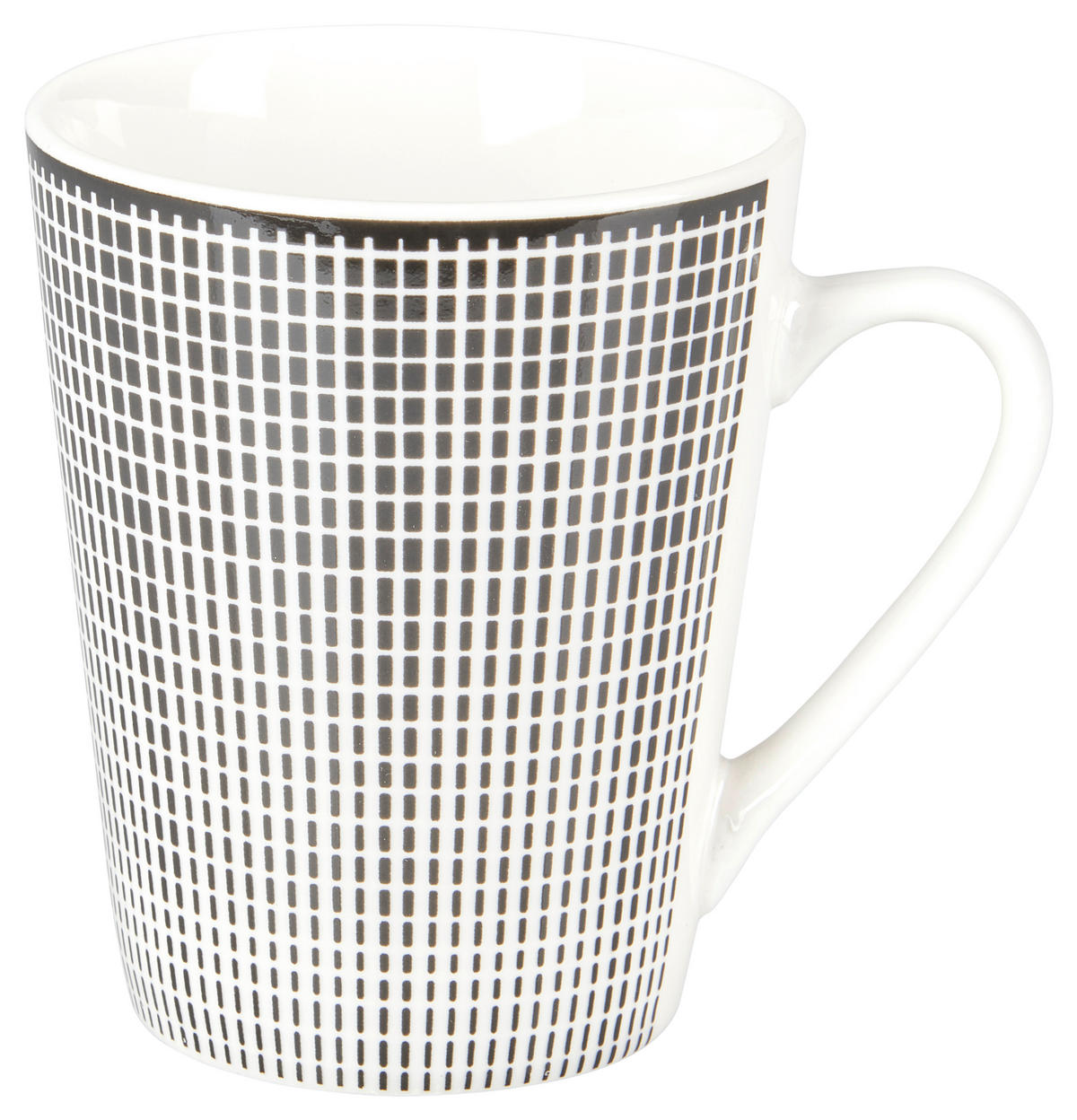 KÁVÉSBÖGRE 250 ml  - fekete/fehér, Trend, kerámia (7,8/9,5cm) - Novel