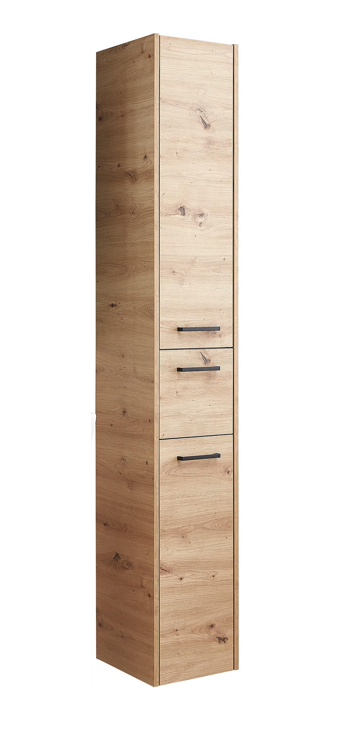 HOCHSCHRANK 30/185,50/32,5 cm  - Schwarz/Eiche Artisan, KONVENTIONELL, Glas/Holzwerkstoff (30/185,50/32,5cm) - Xora