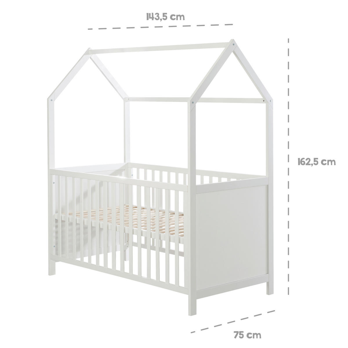 HAUSBETT  - Taupe, Basics, Holz/Holzwerkstoff (75/162,5/143,5cm) - Roba