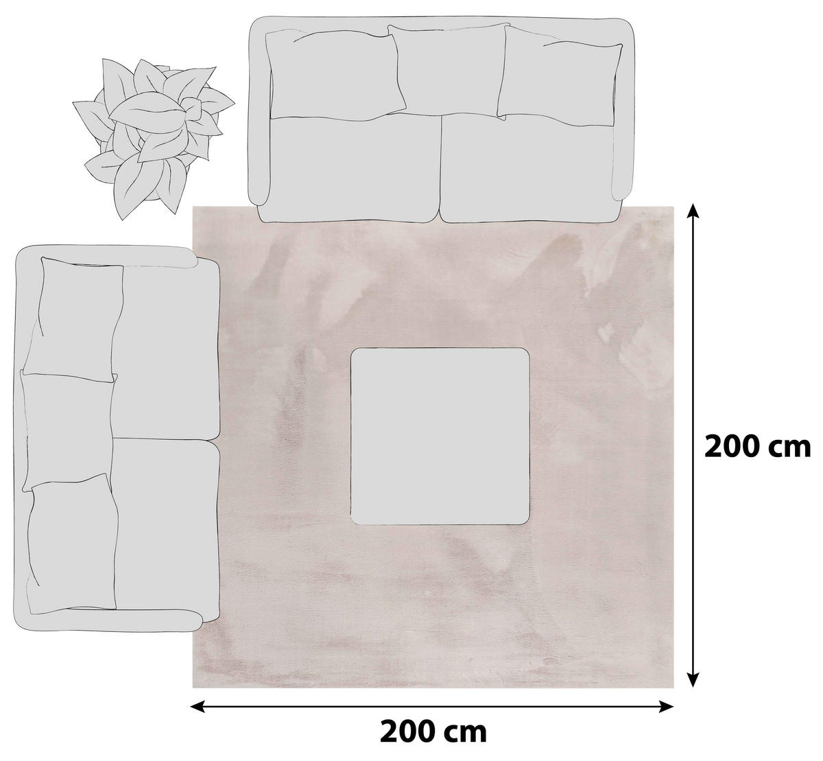 HOCHFLORTEPPICH 200/200 cm Alice Greige  - Greige, KONVENTIONELL, Textil (200/200cm) - Esprit