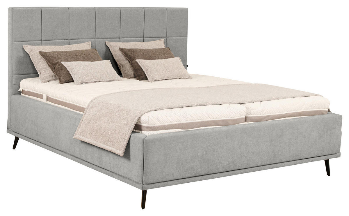POLSTERBETT 180/200 cm  in Hellgrau  - Fichtefarben/Buchefarben, KONVENTIONELL, Holz/Textil (180/200cm) - SetOne by Musterring