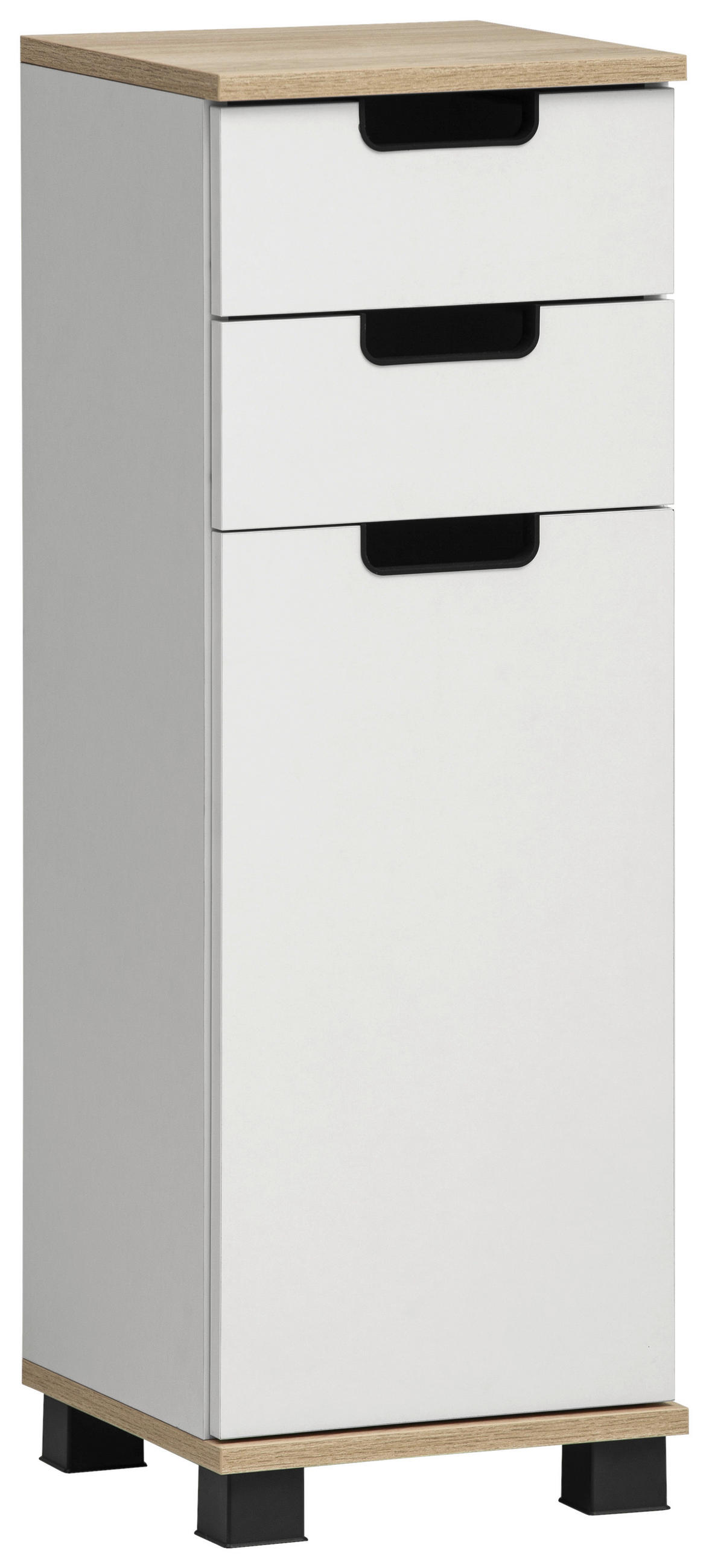 MIDISCHRANK 30,8/88,1/32,6 cm  - Eichefarben/Schwarz, MODERN, Holzwerkstoff/Kunststoff (30,8/88,1/32,6cm) - Stylife