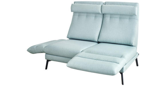 2-SITZER-SOFA Flachgewebe Blau  - Blau/Schwarz, Design, Textil/Metall (178-226/83-113/96-177cm) - Dieter Knoll