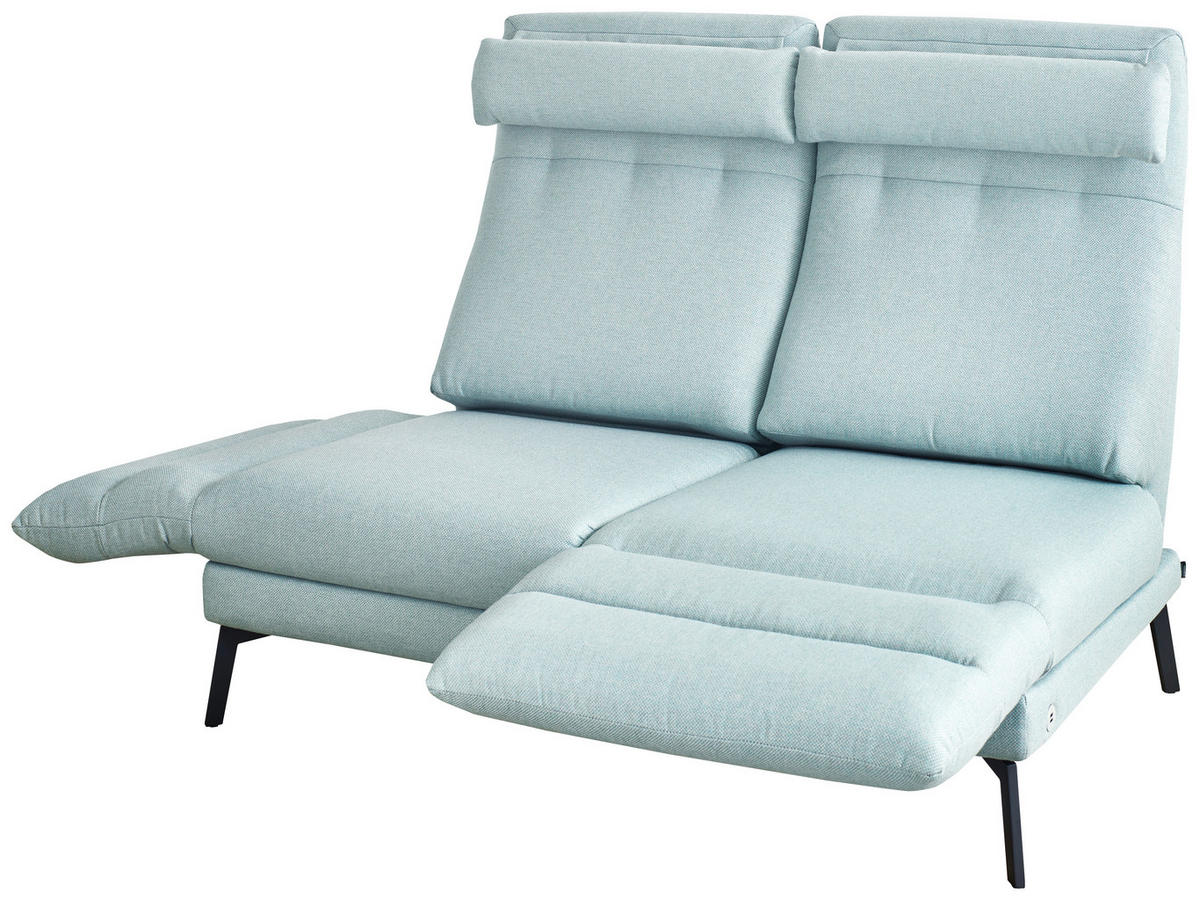 2-SITZER-SOFA Flachgewebe Blau  - Blau/Schwarz, Design, Textil/Metall (178-226/83-113/96-177cm) - Dieter Knoll