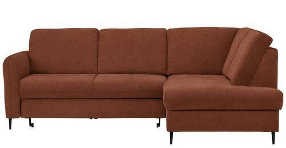 ECKSOFA in Chenille Rostfarben  - Rostfarben/Schwarz, MODERN, Holz/Textil (241/184cm) - Carryhome