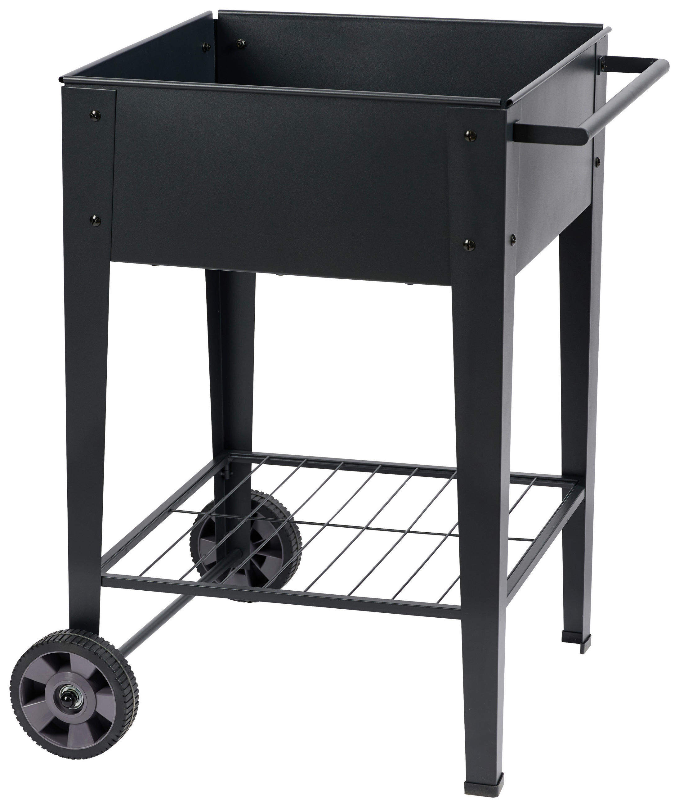 BLUMENKASTEN  - Schwarz, LIFESTYLE, Kunststoff/Metall (58,5/60/80cm)