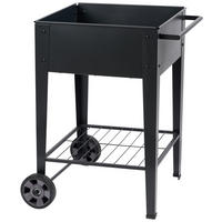 BLUMENKASTEN  - Schwarz, LIFESTYLE, Kunststoff/Metall (58,5/60/80cm)