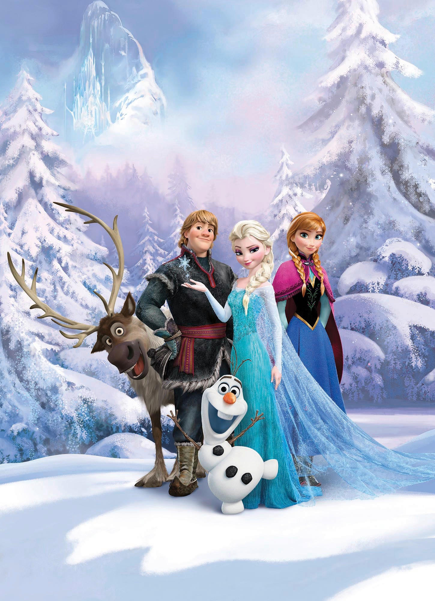 Disney Fototapete Frozen Blau, Mehrfarbig 184x254 cm