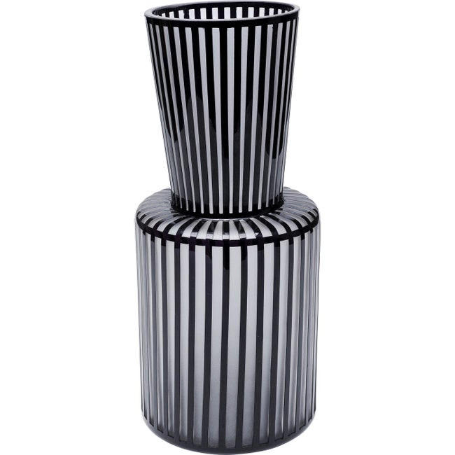 VASE 41 cm  - Schwarz/Weiß, Design, Glas (18/41/18cm) - Kare-Design