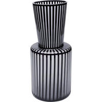 VASE 41 cm  - Schwarz/Weiß, Design, Glas (18/41/18cm)