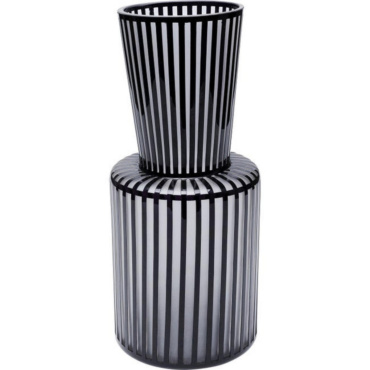 VASE 41 cm  - Schwarz/Weiß, Design, Glas (18/41/18cm)