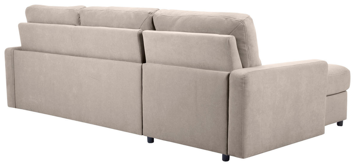 ECKSOFA Hellbraun Webstoff  - Hellbraun/Schwarz, KONVENTIONELL, Kunststoff/Textil (160/270cm) - Carryhome