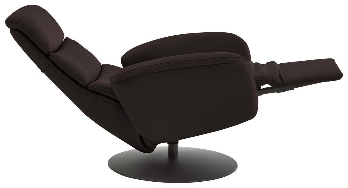 RELAXSESSEL in Leder Mokka  - Schwarz/Mokka, Design, Leder/Metall (76/108/86cm) - Dieter Knoll