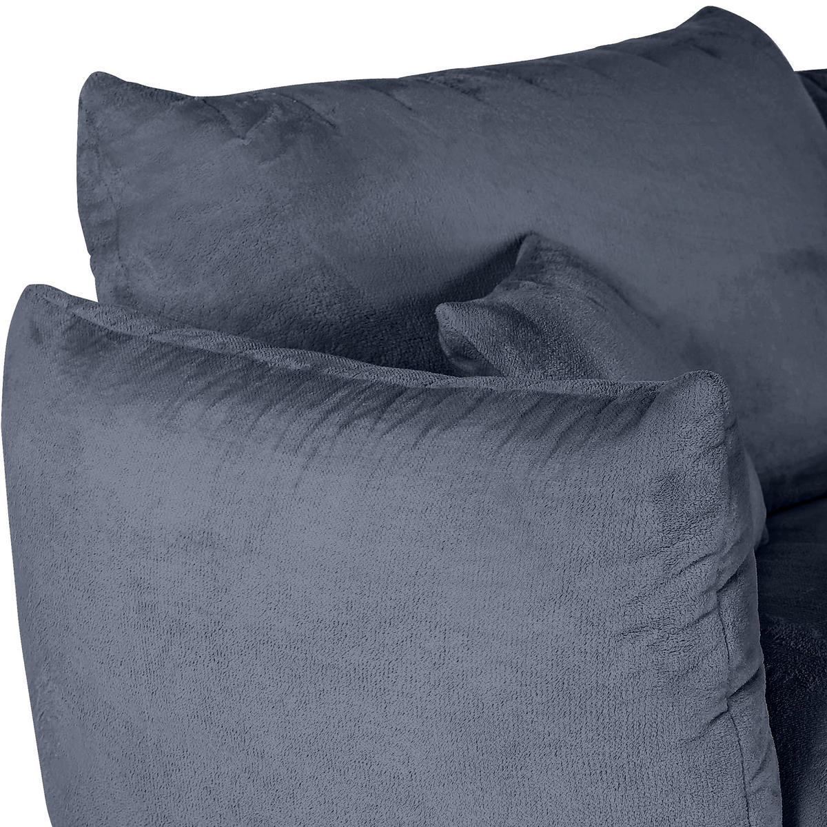 BIG SOFFA i plysch blågrå  - blågrå/svart, Klassisk, textil/plast (240/78/107cm) - MID.YOU