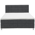 BOXSPRINGBETT 160/200 cm  in Anthrazit  - Chromfarben/Anthrazit, KONVENTIONELL, Kunststoff/Textil (160/200cm) - Voleo