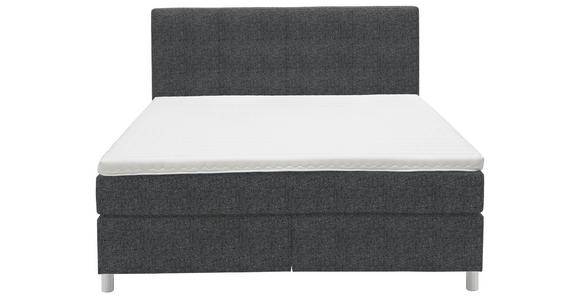 BOXSPRINGBETT 160/200 cm  in Anthrazit  - Chromfarben/Anthrazit, KONVENTIONELL, Kunststoff/Textil (160/200cm) - Voleo