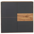 HIGHBOARD SOLIDA SOLIDA Anthrazit, Eichefarben  122/120/40 cm  - Eichefarben/Anthrazit, Design, Glas/Holz (122/120/40cm) - Valnatura