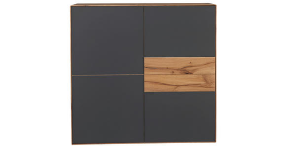 HIGHBOARD SOLIDA SOLIDA Anthrazit, Eichefarben  122/120/40 cm  - Eichefarben/Anthrazit, Design, Glas/Holz (122/120/40cm) - Valnatura