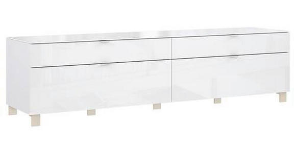 TV-ELEMENT Weiß  - Edelstahlfarben/Champagner, Design, Glas/Holzwerkstoff (219,9/57/52,5cm) - Hom`in