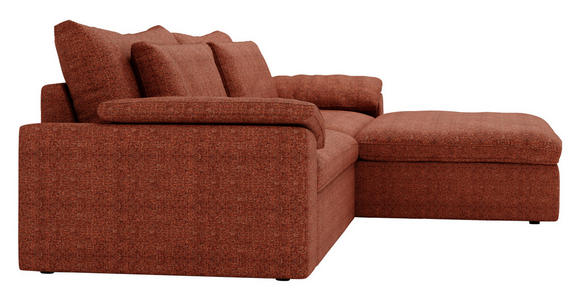 ECKSOFA  in Webstoff Rostfarben  306/198 cm  - Rostfarben/Schwarz, MODERN, Kunststoff/Textil (306/198cm) - Carryhome