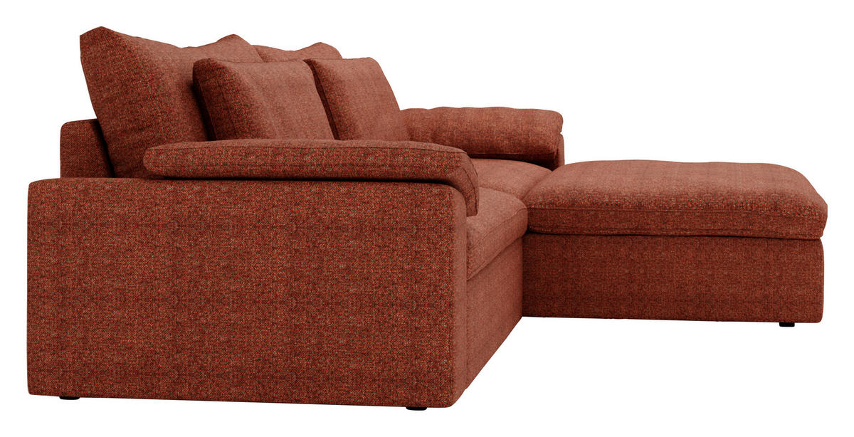 ECKSOFA  in Webstoff Rostfarben  306/198 cm  - Rostfarben/Schwarz, MODERN, Kunststoff/Textil (306/198cm) - Carryhome