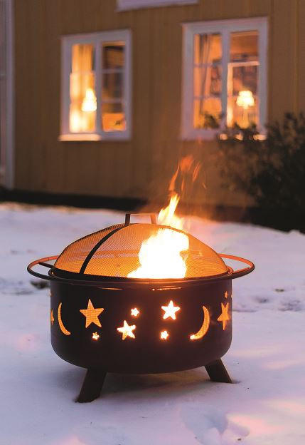 FEUERKORB Stars & Moon  - Schwarz, Basics, Metall (75/58cm) - Landmann