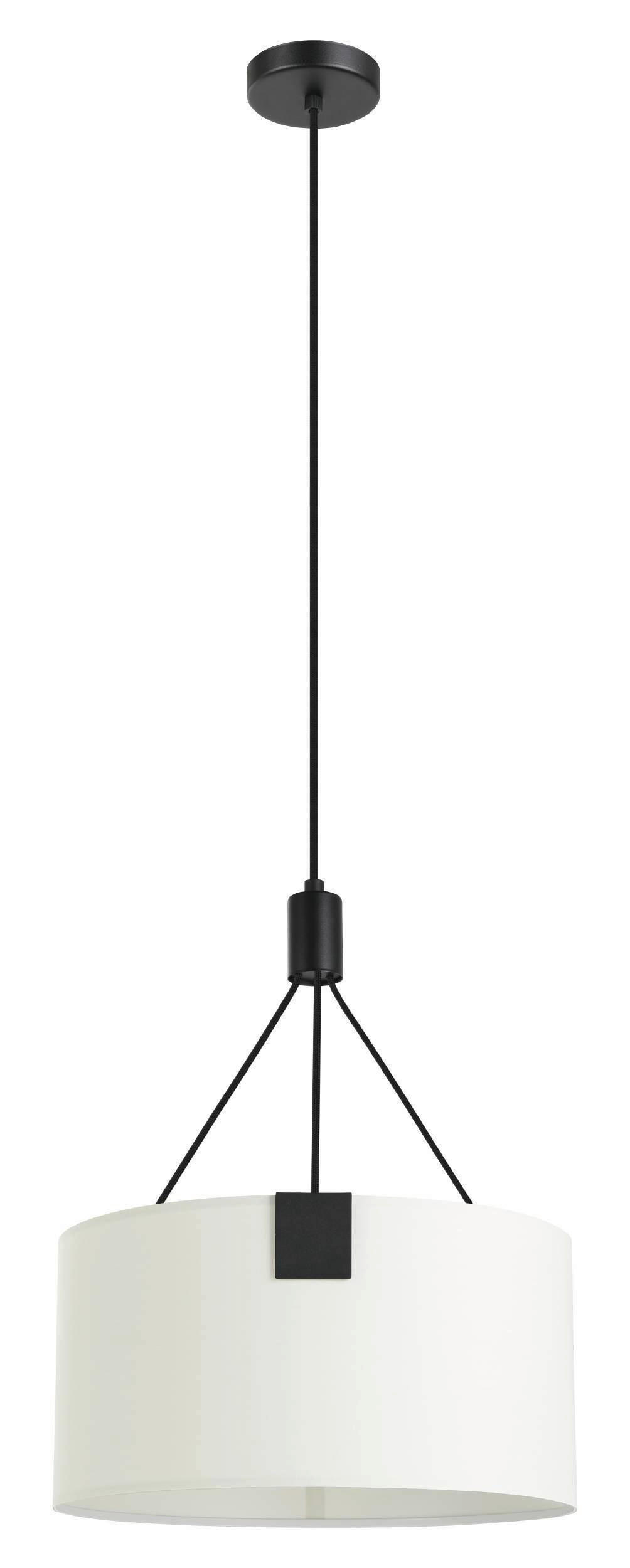 HÄNGLAMPA 45/110 cm  - vit/svart, Klassisk, metall/textil (45/110cm) - Eglo