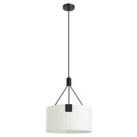 HÄNGLAMPA 45/110 cm  - vit/svart, Klassisk, metall/textil (45/110cm) - Eglo