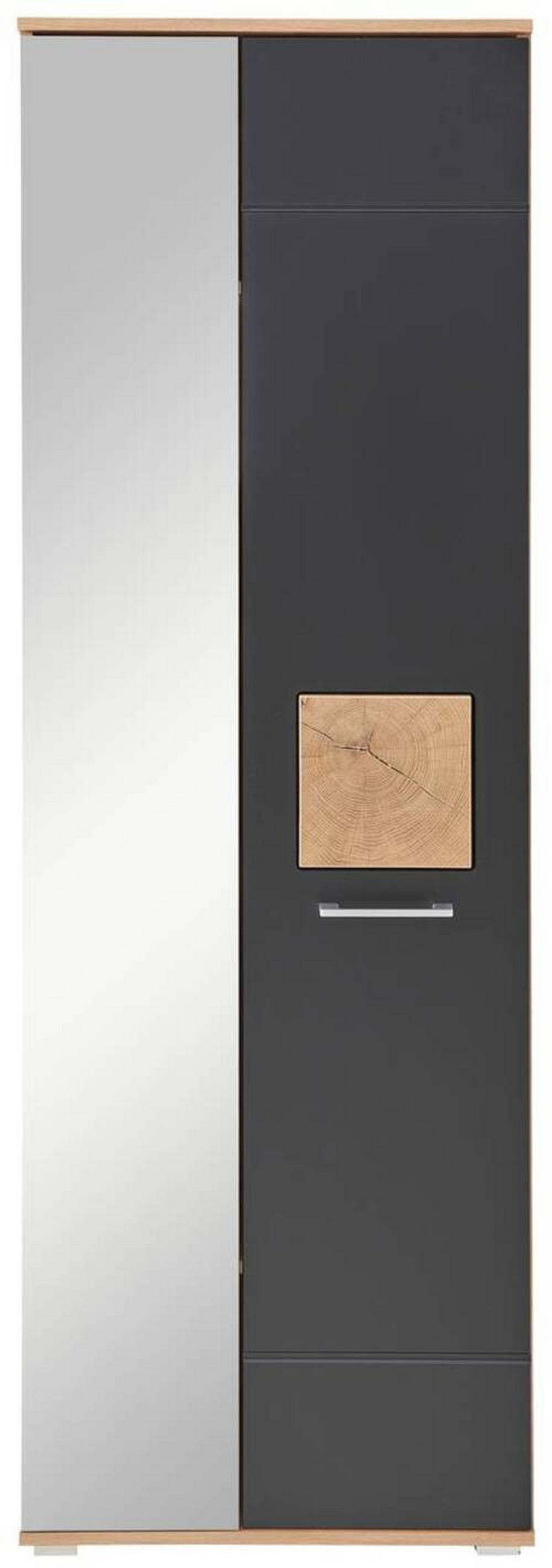 GARDEROBE 6-teilig  in 263/195,5/38 cm  - Schwarz/Eiche Artisan, Basics, Glas/Holzwerkstoff (263/195,5/38cm) - Xora