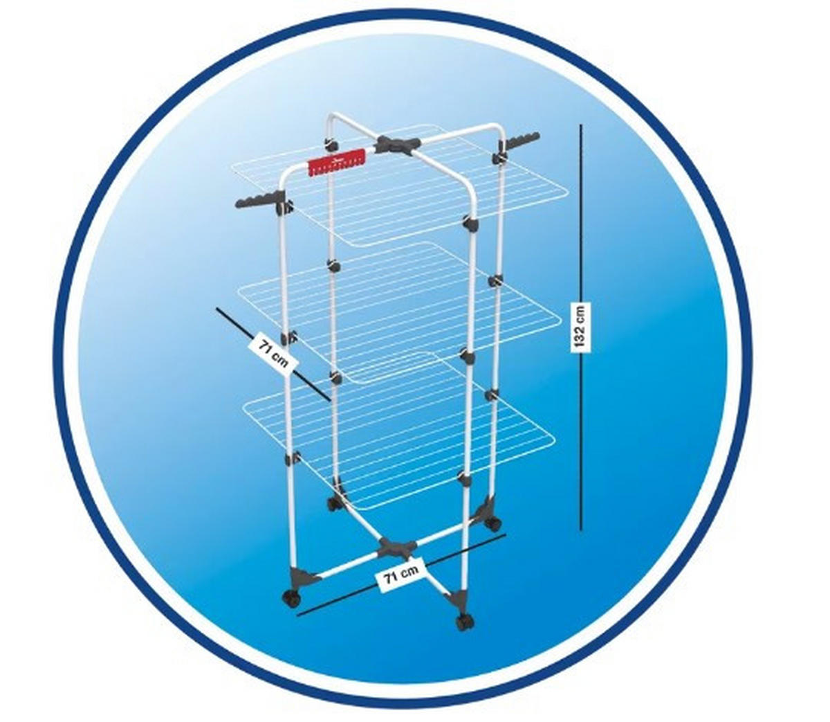 RUHASZÁRÍTÓ TORONY - fehér, Basics, fém (5/127,5/71cm) - Vileda