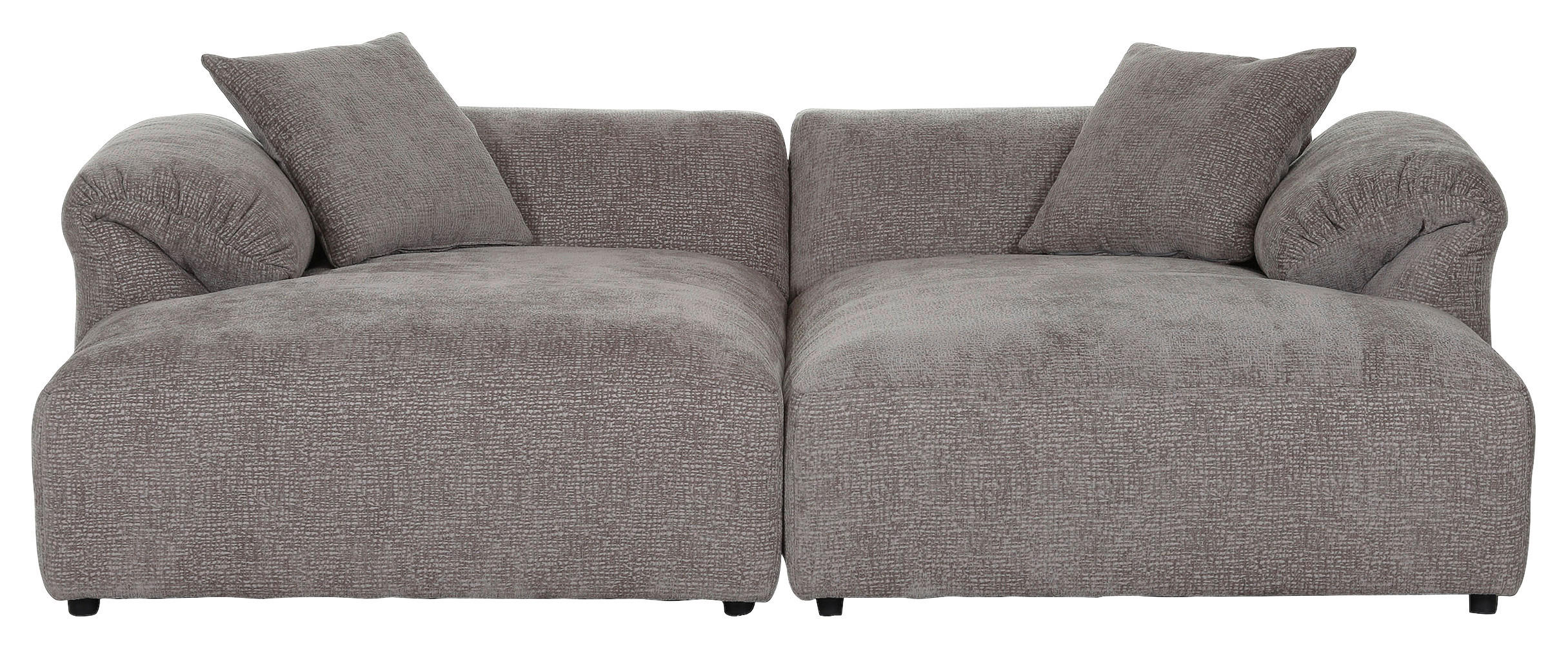 BIGSOFA Flachgewebe Braun - Schwarz/Braun, MODERN, Kunststoff/Textil (234/66/178cm) - Carryhome
