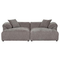 BIGSOFA in Flachgewebe Braun  - Schwarz/Braun, Modern, Kunststoff/Textil (234/66/178cm) - Carryhome