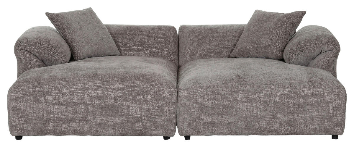BIGSOFA in Flachgewebe Braun  - Schwarz/Braun, Modern, Kunststoff/Textil (234/66/178cm) - Carryhome