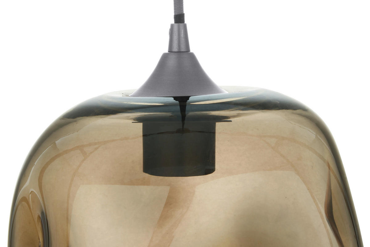 ZÁVESNÉ SVIETIDLO, 22/22/34 cm  - číra/sivá, Basics, sklo (22/22/34cm) - MID.YOU