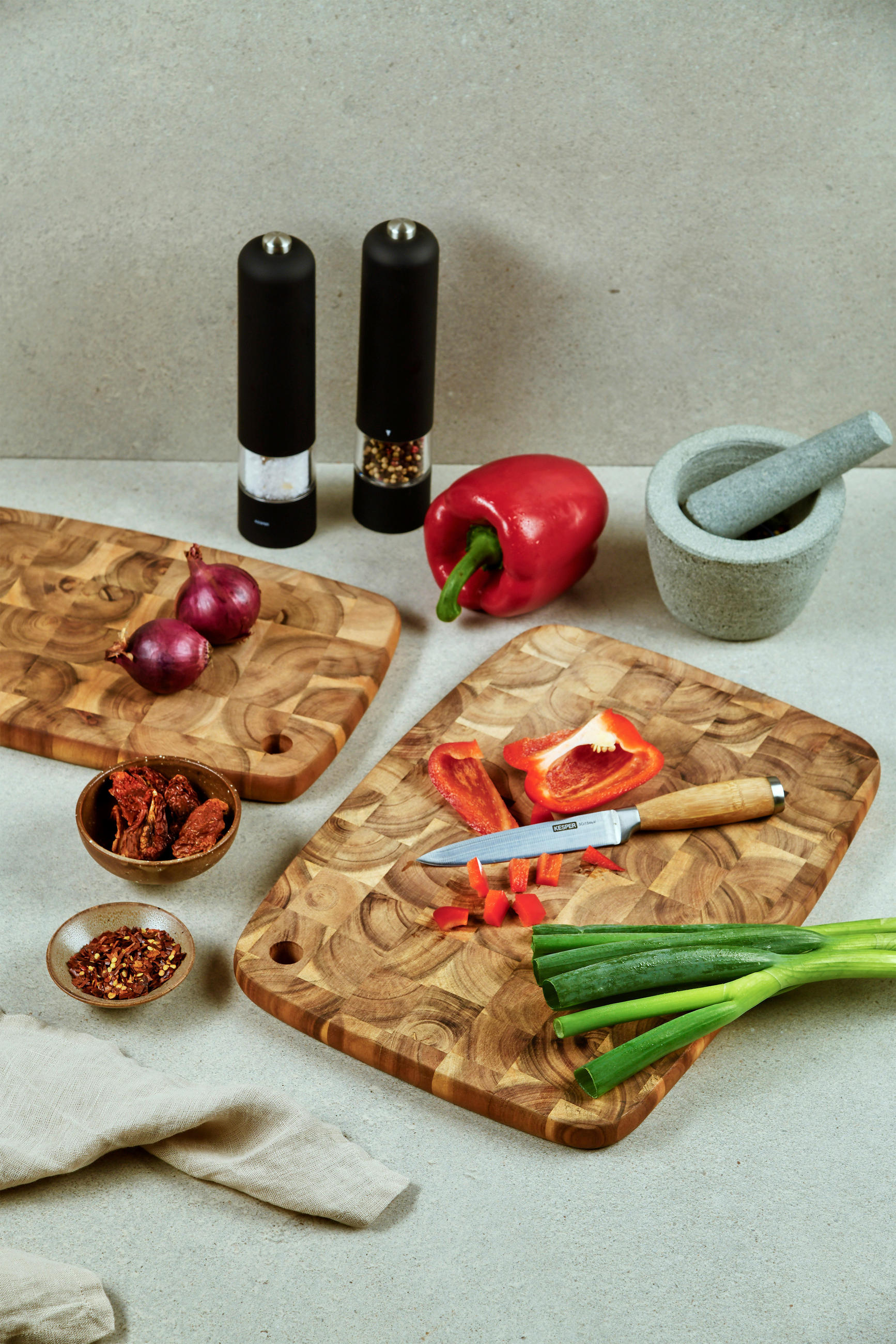 SCHNEIDEBRETT-SET 2-teilig    40/28/4,5 cm  - Braun, Basics, Holz (40/28/4,5cm) - Kesper