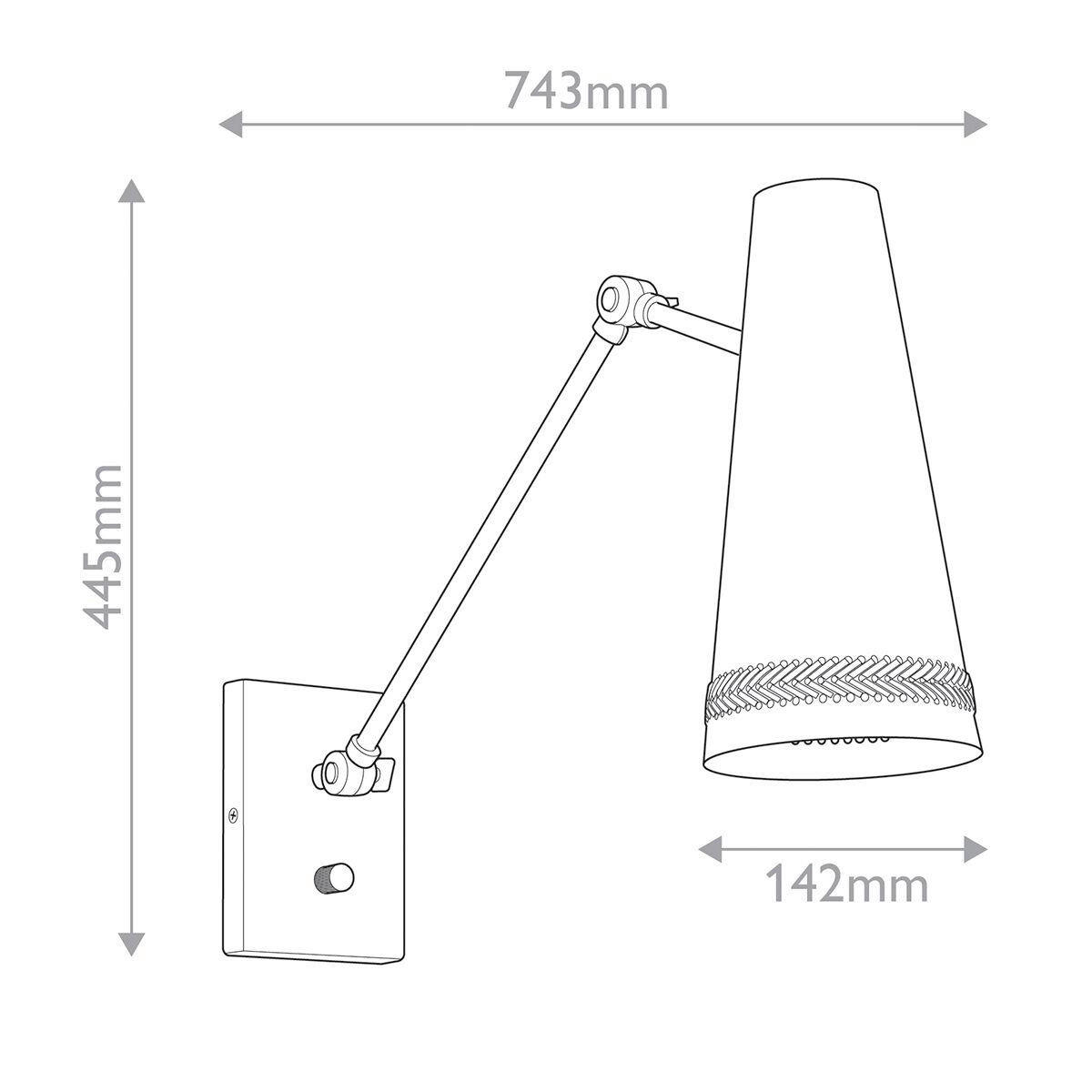 LED-WANDLEUCHTE    - Schwarz, Design, Leder/Metall (44,5/14,2/74,3cm) - Elstead Lighting